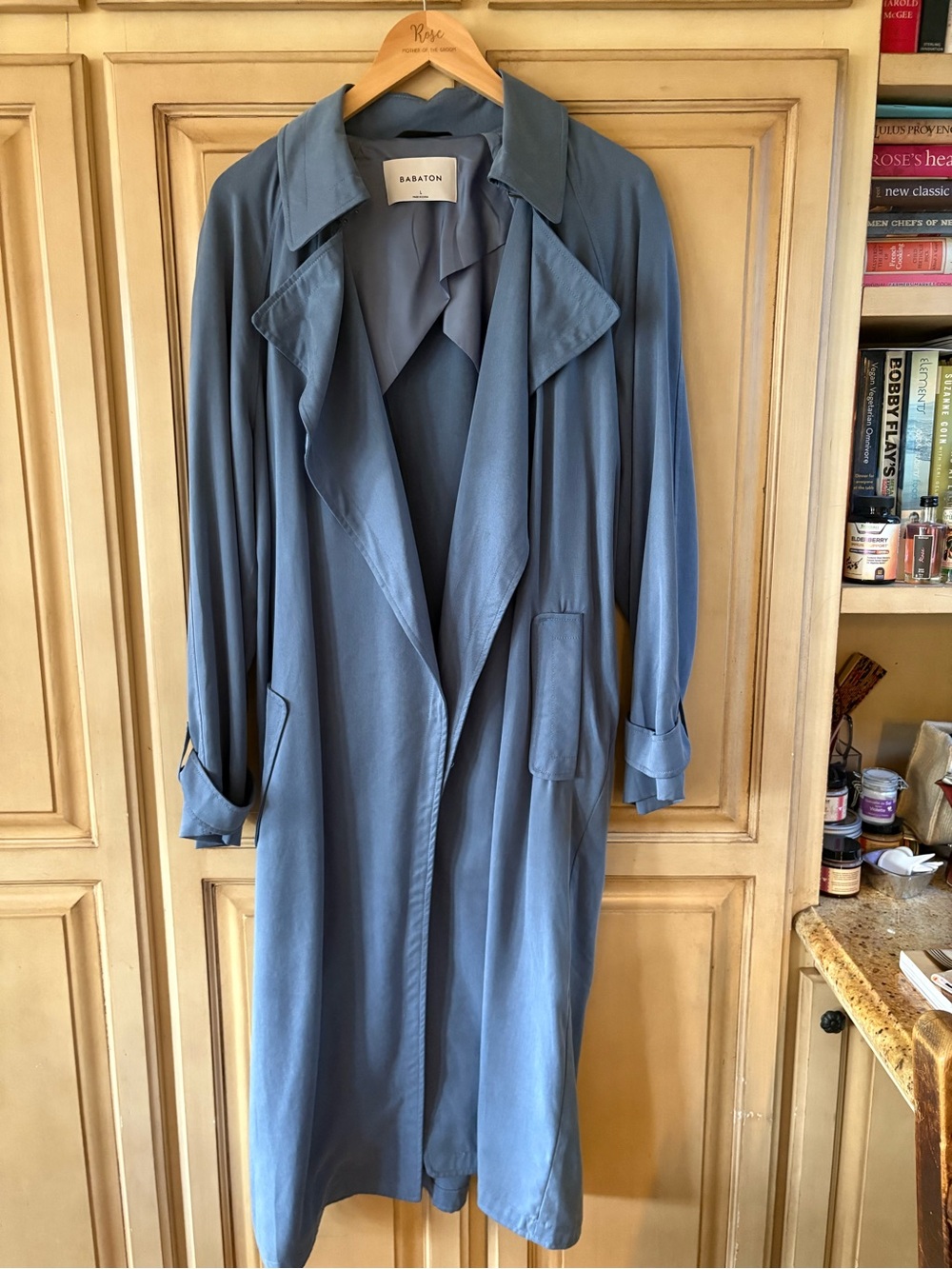 Babaton French Blue Long Trench Coat